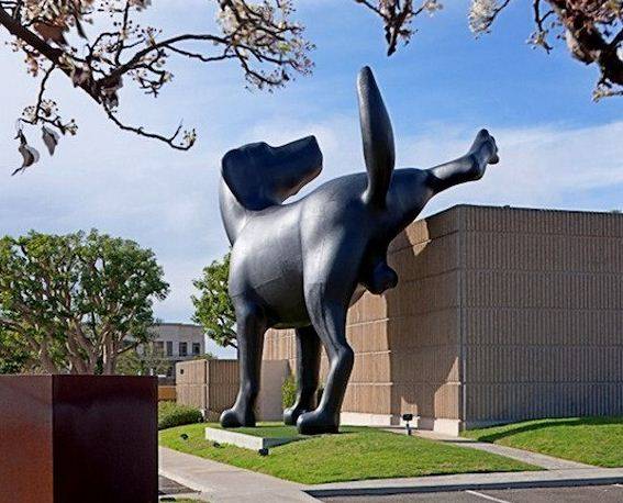 Большая писающая собака в городе Ньюпорт-Бич (штат Калифорния)